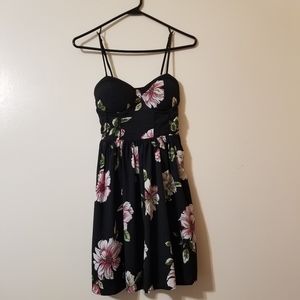 Floral pocket corset dress